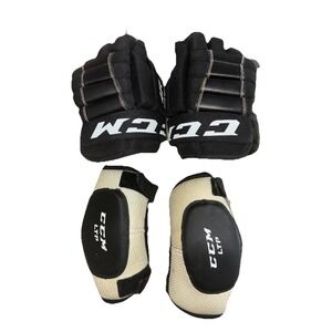 CCM Gloves Youth 9"  Elbow Pads Youth L Hockey *flaws